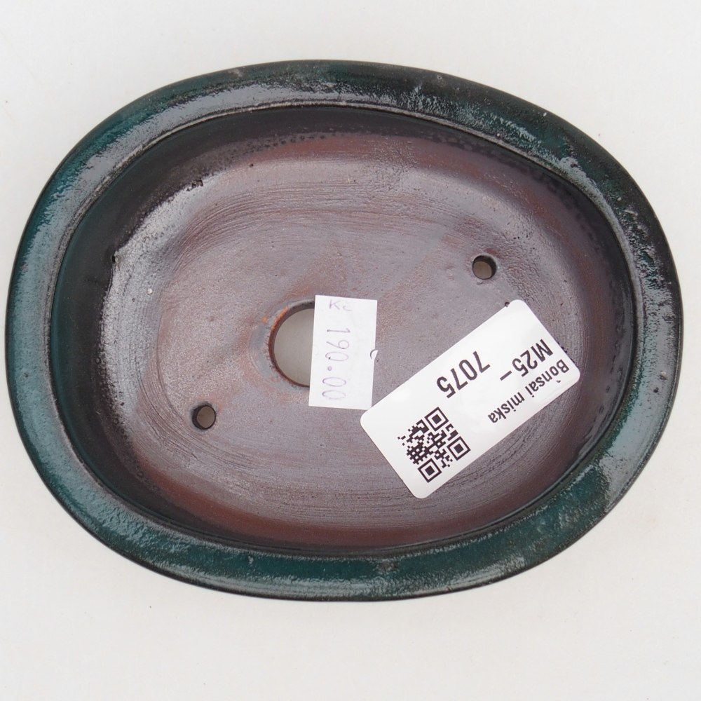 Cuenco bonsái de cerámica 12 x 9,5 x 3,5 cm, verde