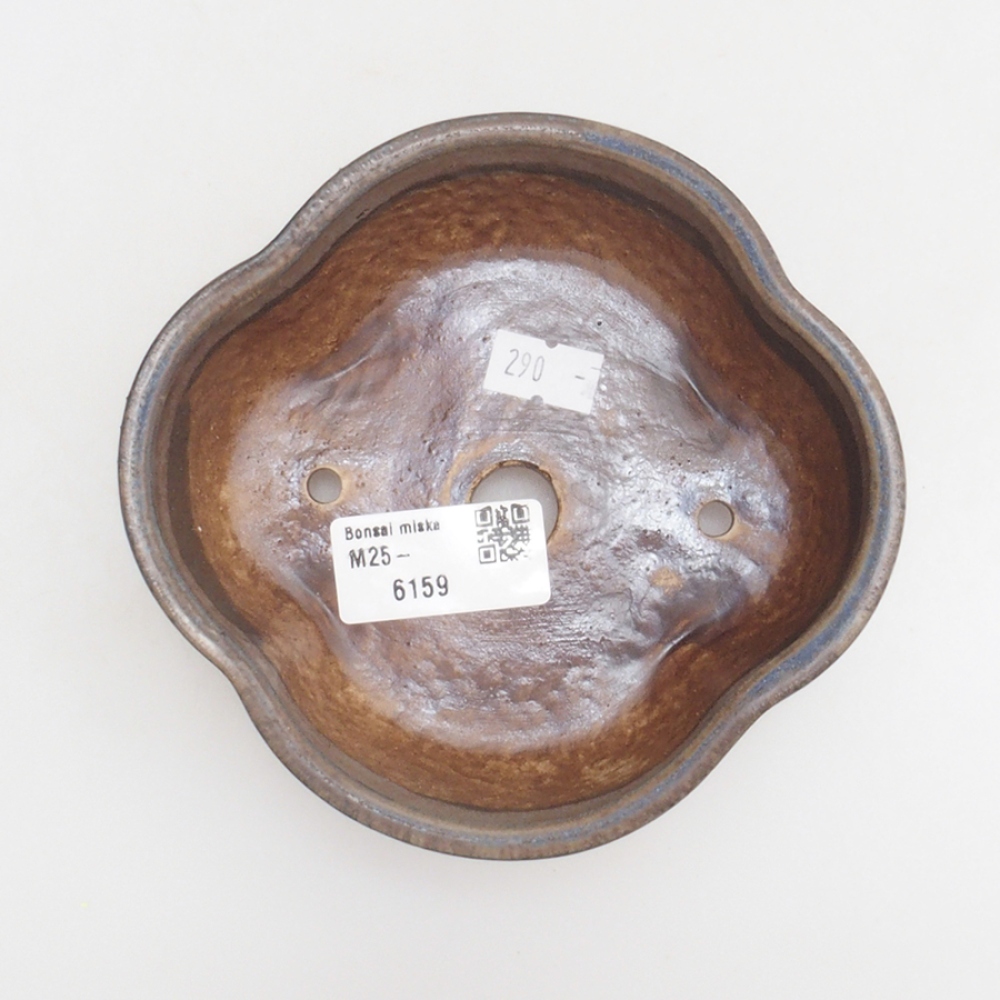 Cuenco bonsái de cerámica 10 x 8,5 x 4 cm, marrón
