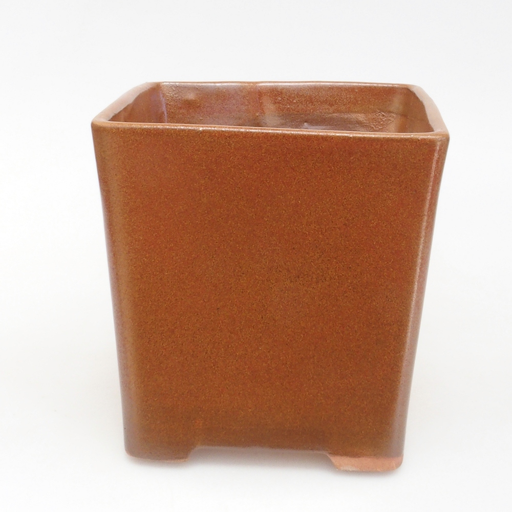 Cuenco bonsái de cerámica 13 x 13 x 13,5 cm, marrón