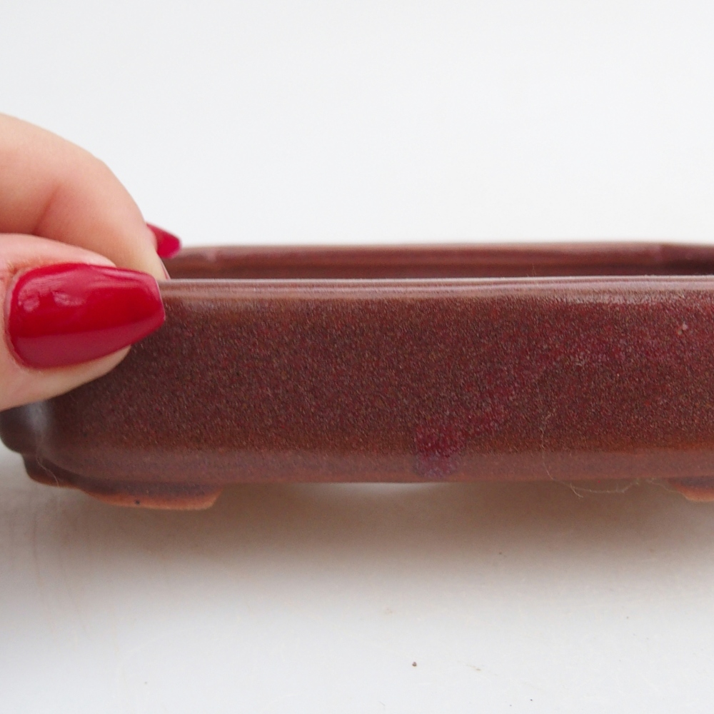 Cuenco bonsái de cerámica 13 x 9 x 3 cm, marrón