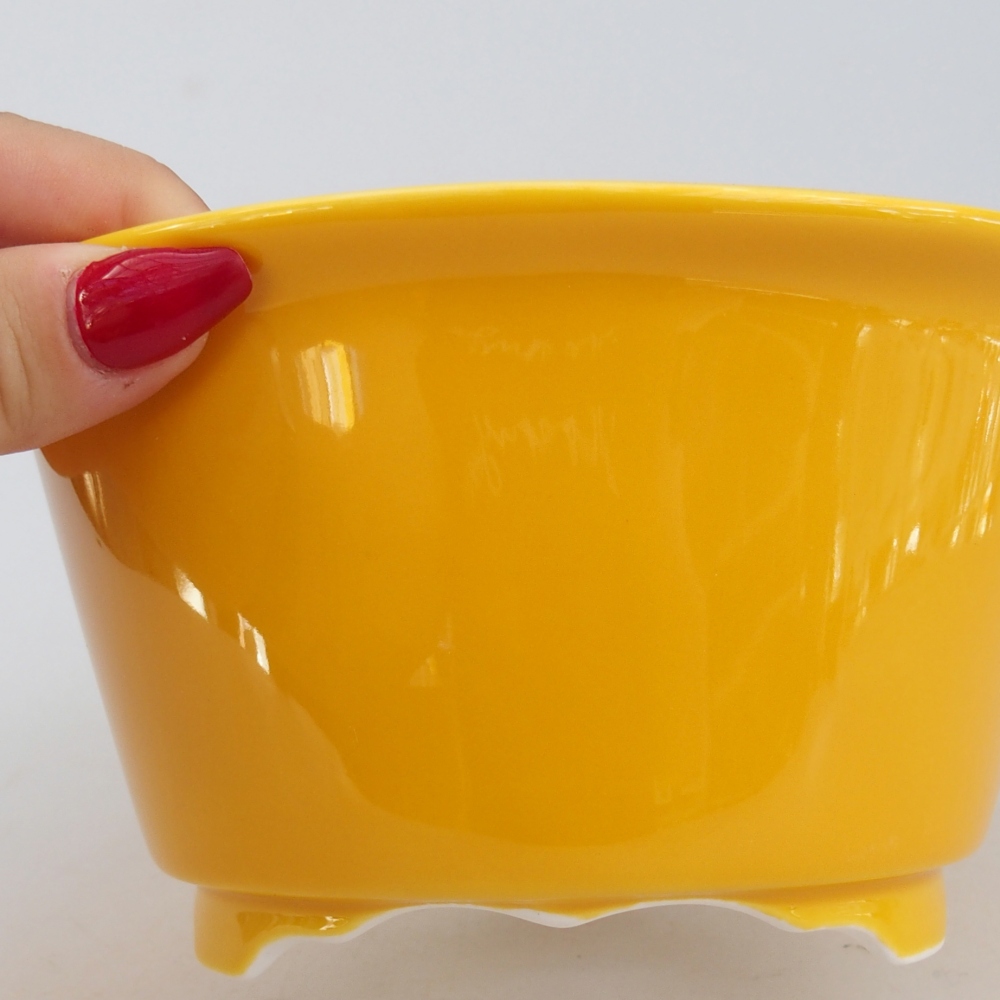 Cuenco bonsái de cerámica 16 x 16 x 8,5 cm, amarillo