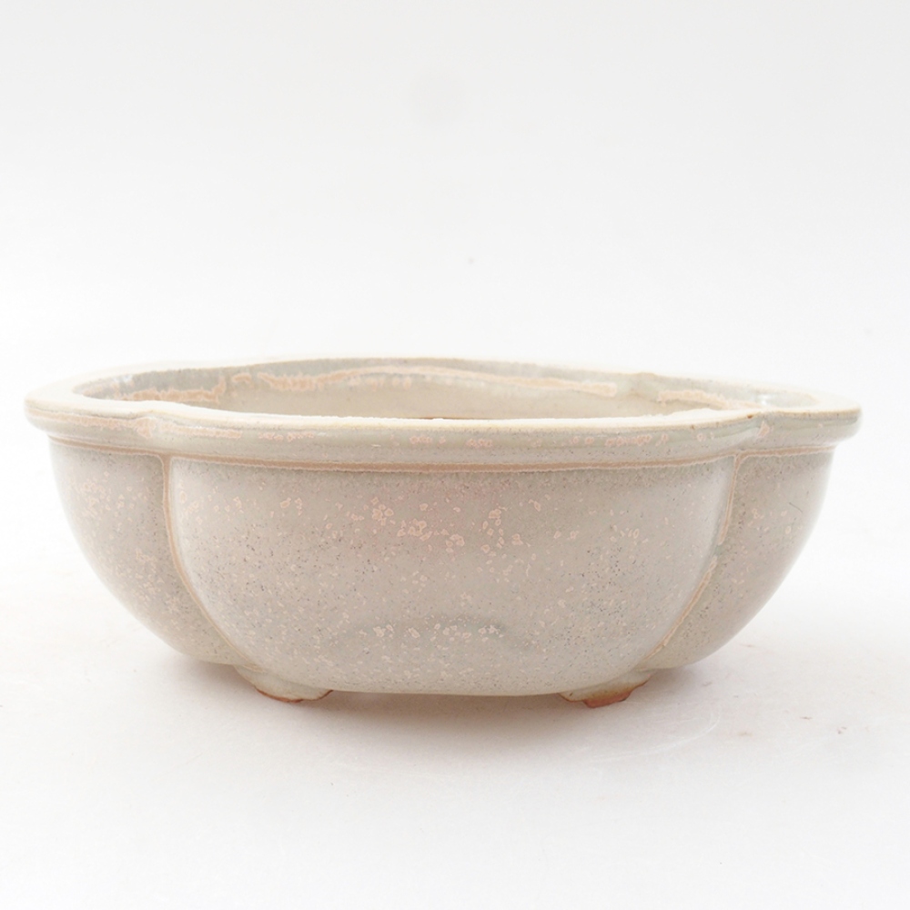 Cuenco bonsái de cerámica 12,5 x 10 x 4,5 cm, color beige