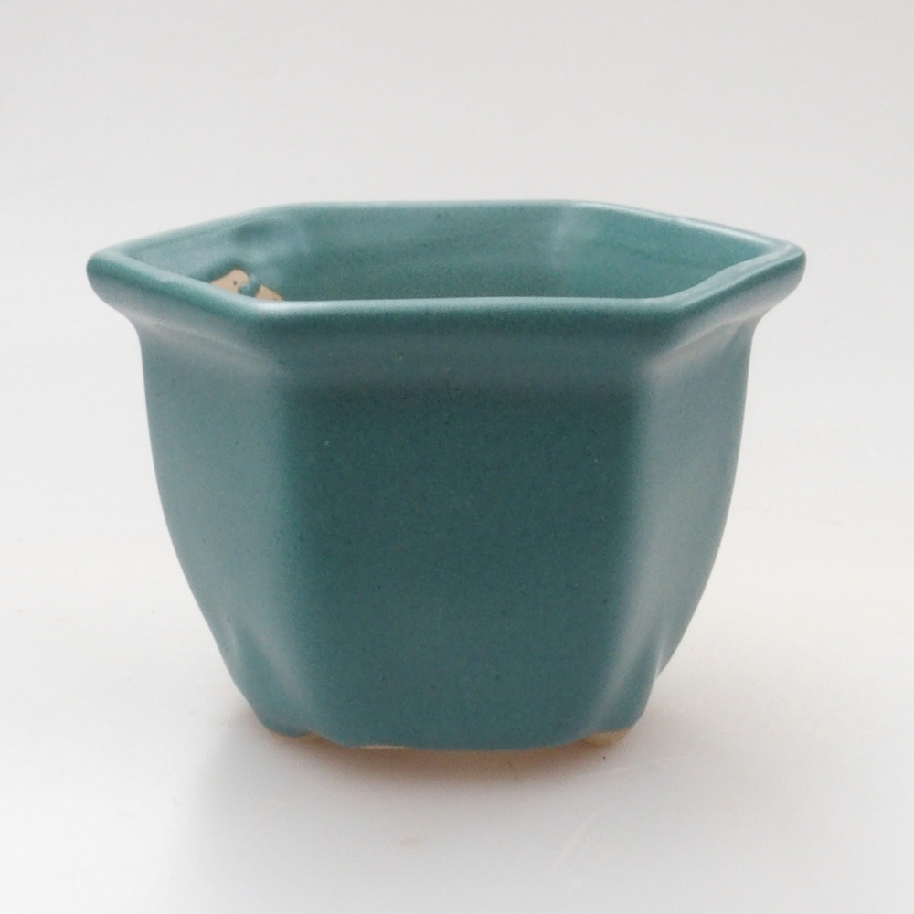 Cuenco bonsái de cerámica 6,5 x 5,5 x 4 cm, color azul
