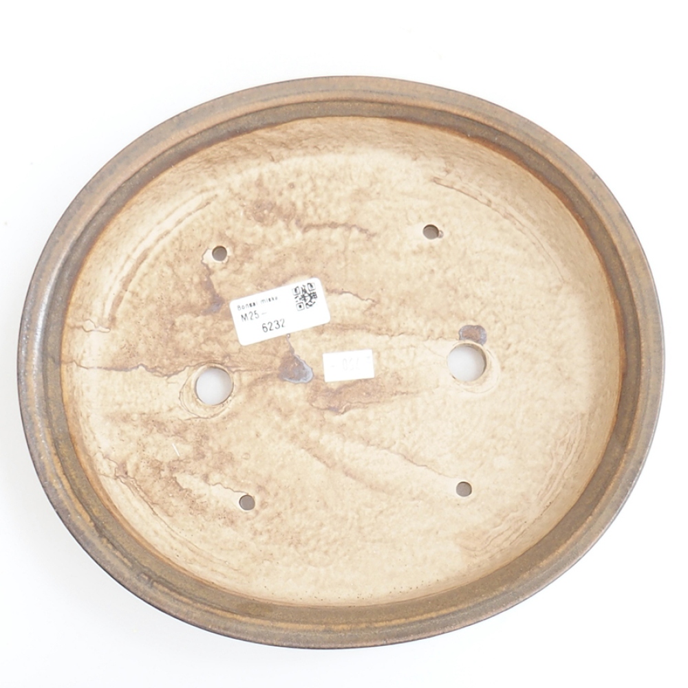 Cuenco bonsái de cerámica 25,5 x 23 x 5,5 cm, marrón