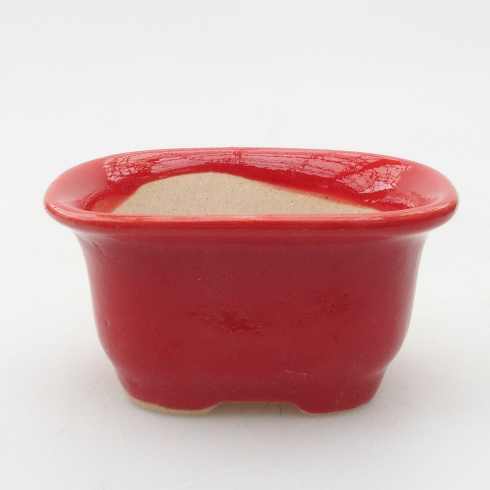 Mini cuenco bonsái 5,5 x 4,5 x 3 cm, color rojo