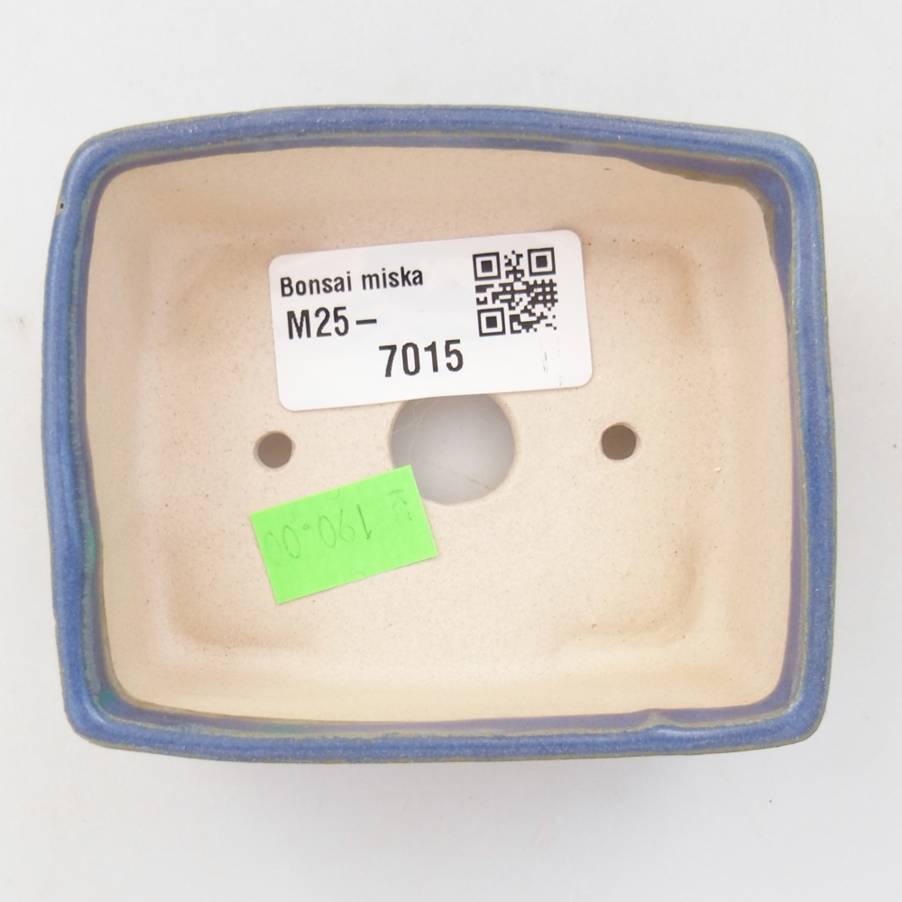 Cuenco bonsái de cerámica 8,5 x 7 x 3,5 cm, color azul