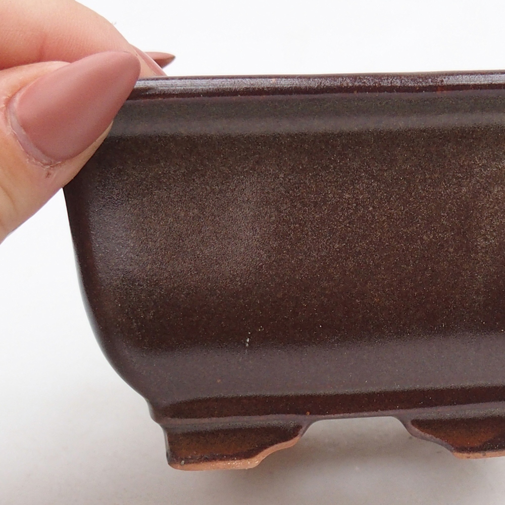 Cuenco bonsái de cerámica 10 x 10 x 6 cm, burdeos