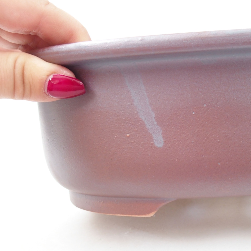 Cuenco bonsái de cerámica 23 x 19 x 8 cm, color metálico