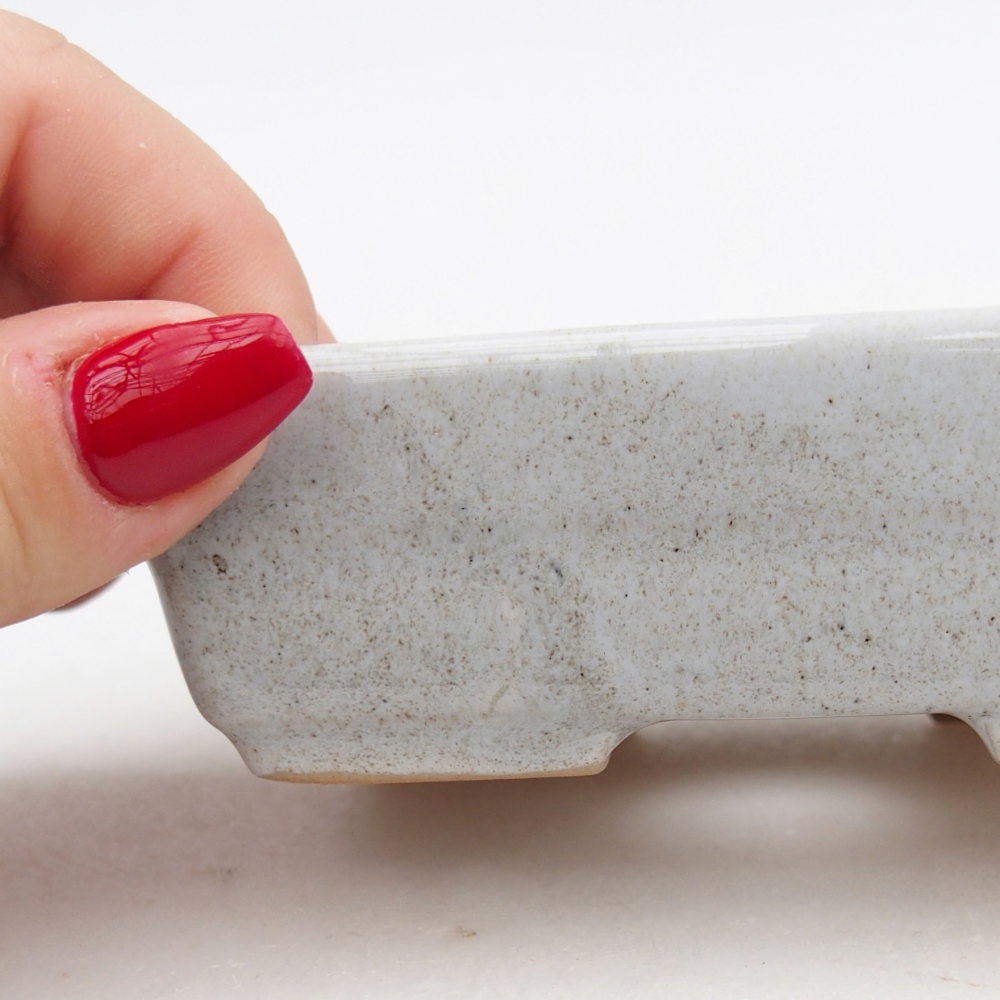 Cuenco bonsái de cerámica 10 x 7 x 3 cm, gris
