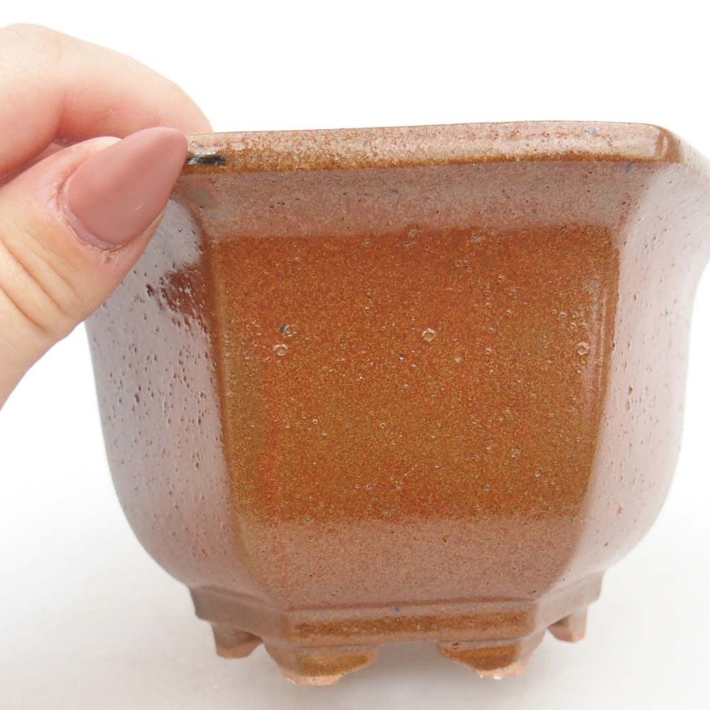 Cuenco bonsái de cerámica 13 x 11,5 x 8 cm, marrón