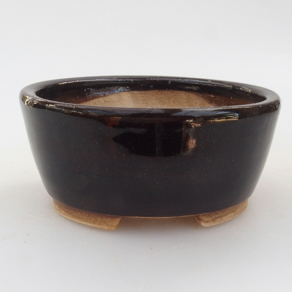 Cuenco bonsái de cerámica 10 x 8,5 x 4 cm, marrón