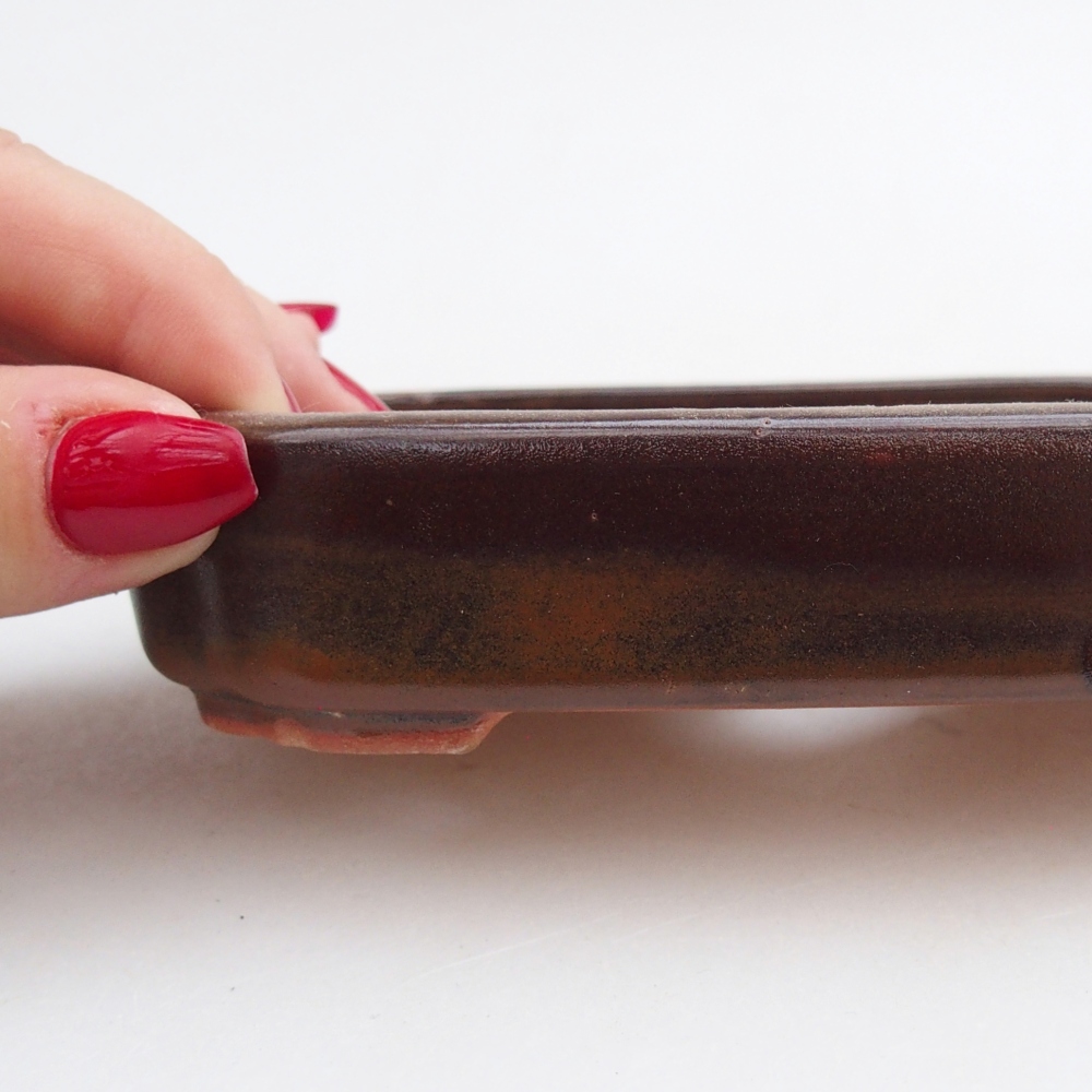 Cuenco bonsái de cerámica 13 x 9 x 3 cm, marrón