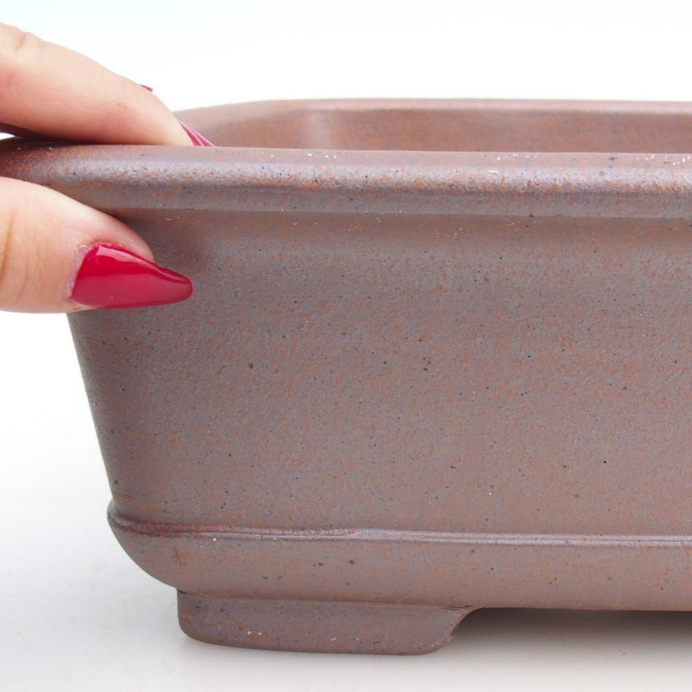 Cuenco bonsái de cerámica 29 x 21,5 x 9,5 cm, color metálico