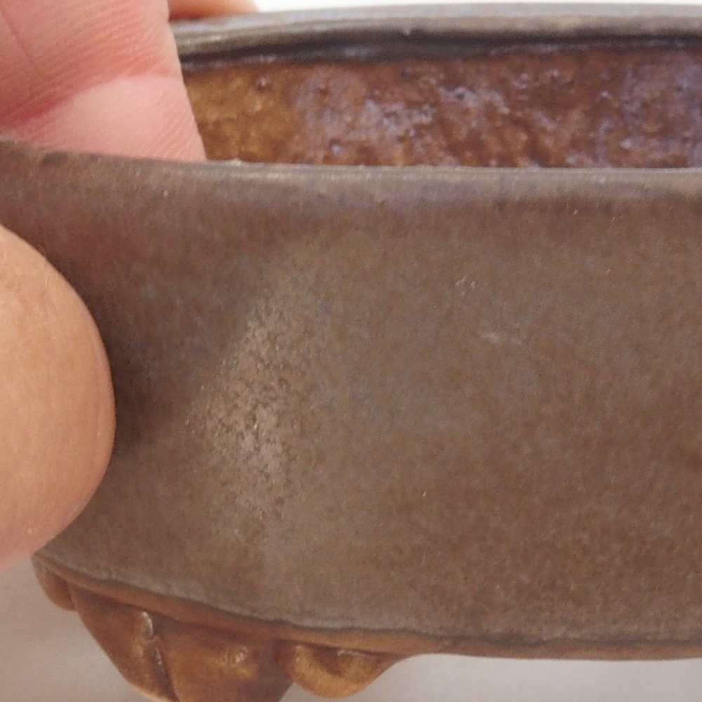 Cuenco bonsái de cerámica 10 x 8,5 x 4 cm, marrón