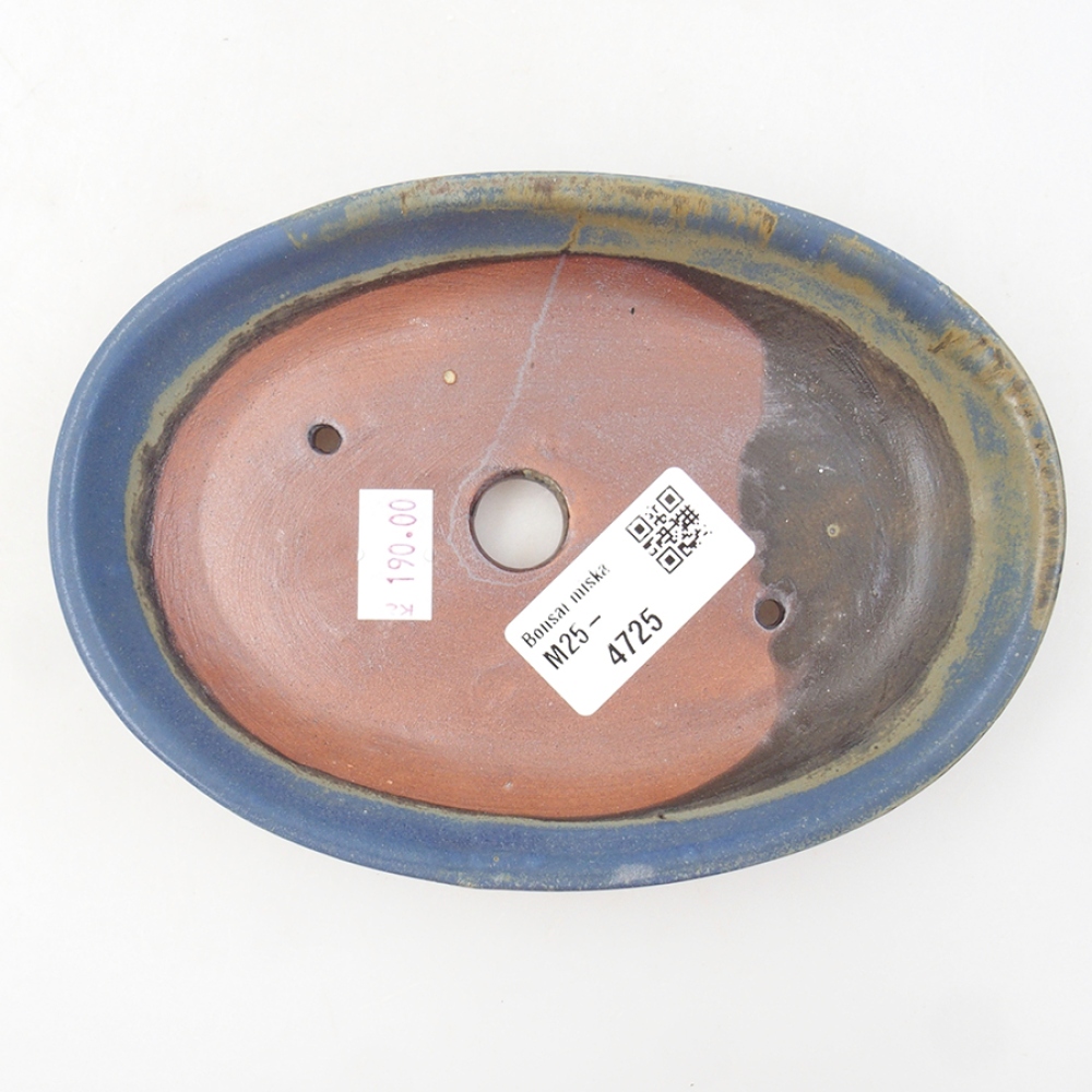 Cuenco bonsái de cerámica 15,5 x 11 x 3 cm, color azul