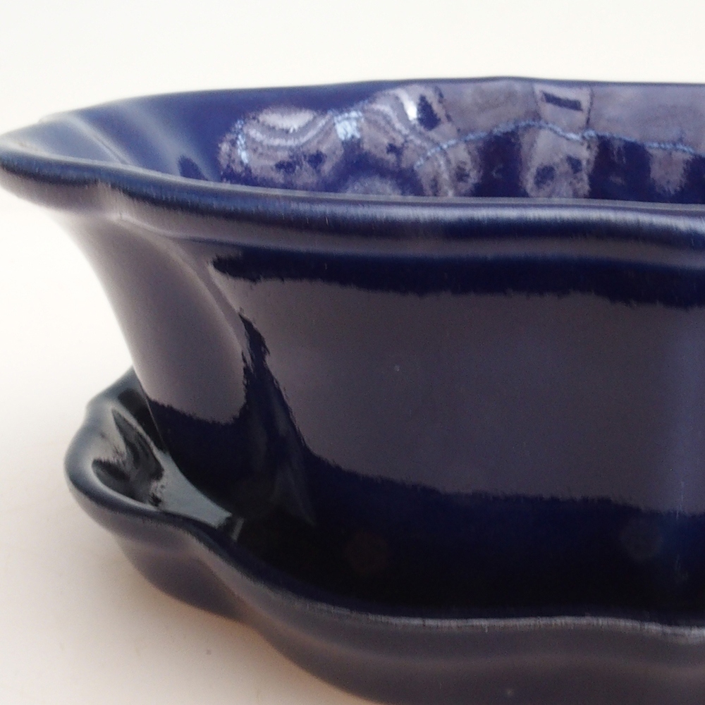 Cuenco bonsái + platillo H06 - 14,5 x 14,5 x 5 cm - azul
