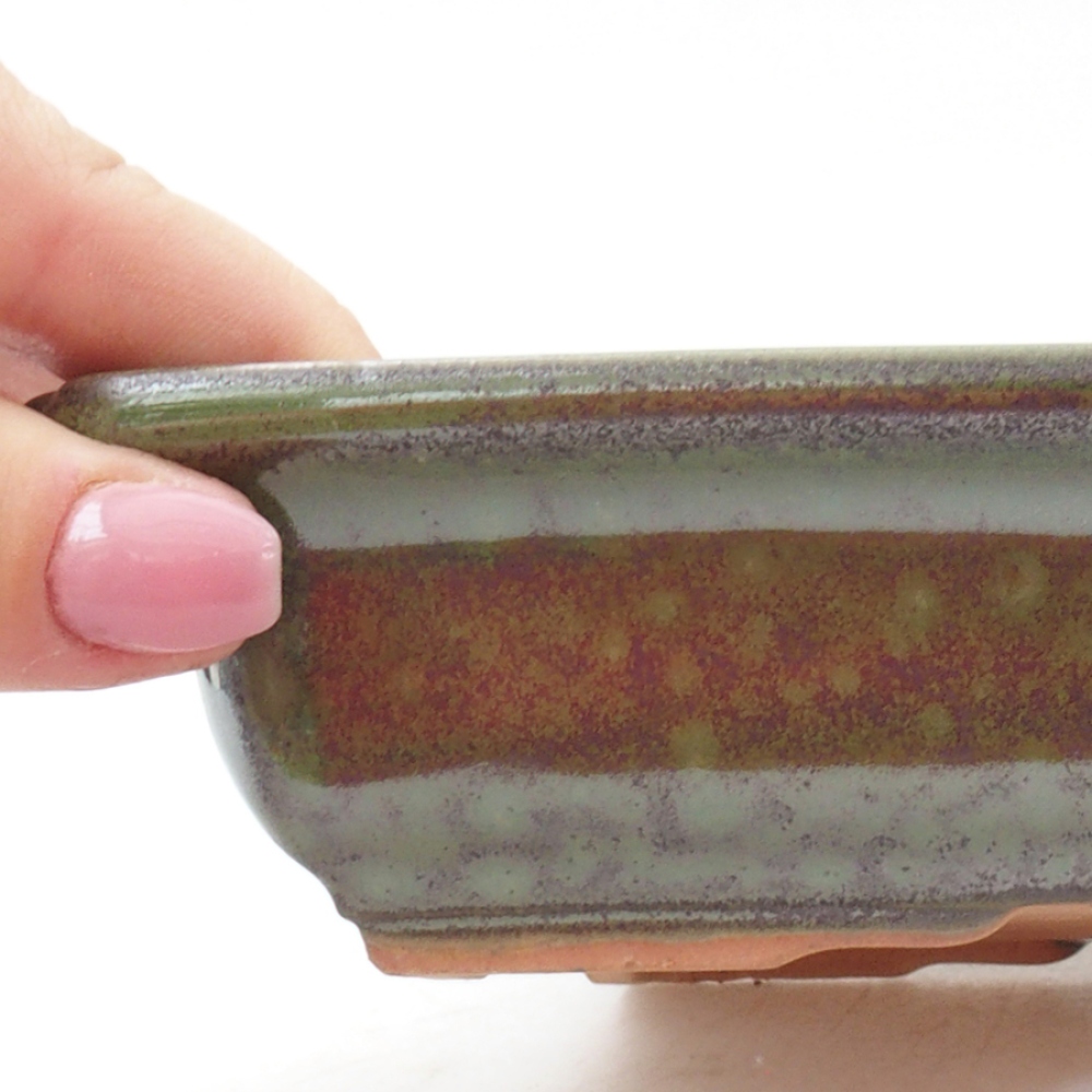 Cuenco bonsái de cerámica 17,5 x 13 x 4 cm, verde