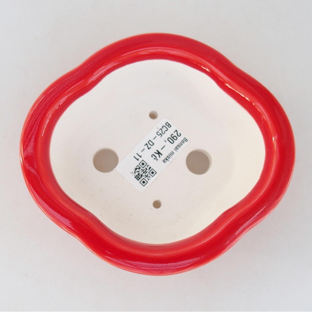 Cuenco bonsái de cerámica 13 x 12 x 5 cm, color rojo