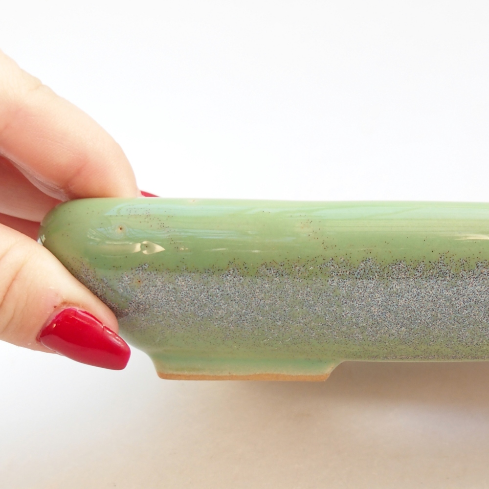 Cuenco bonsái de cerámica 16,5 x 13,5 x 3,5 cm, verde