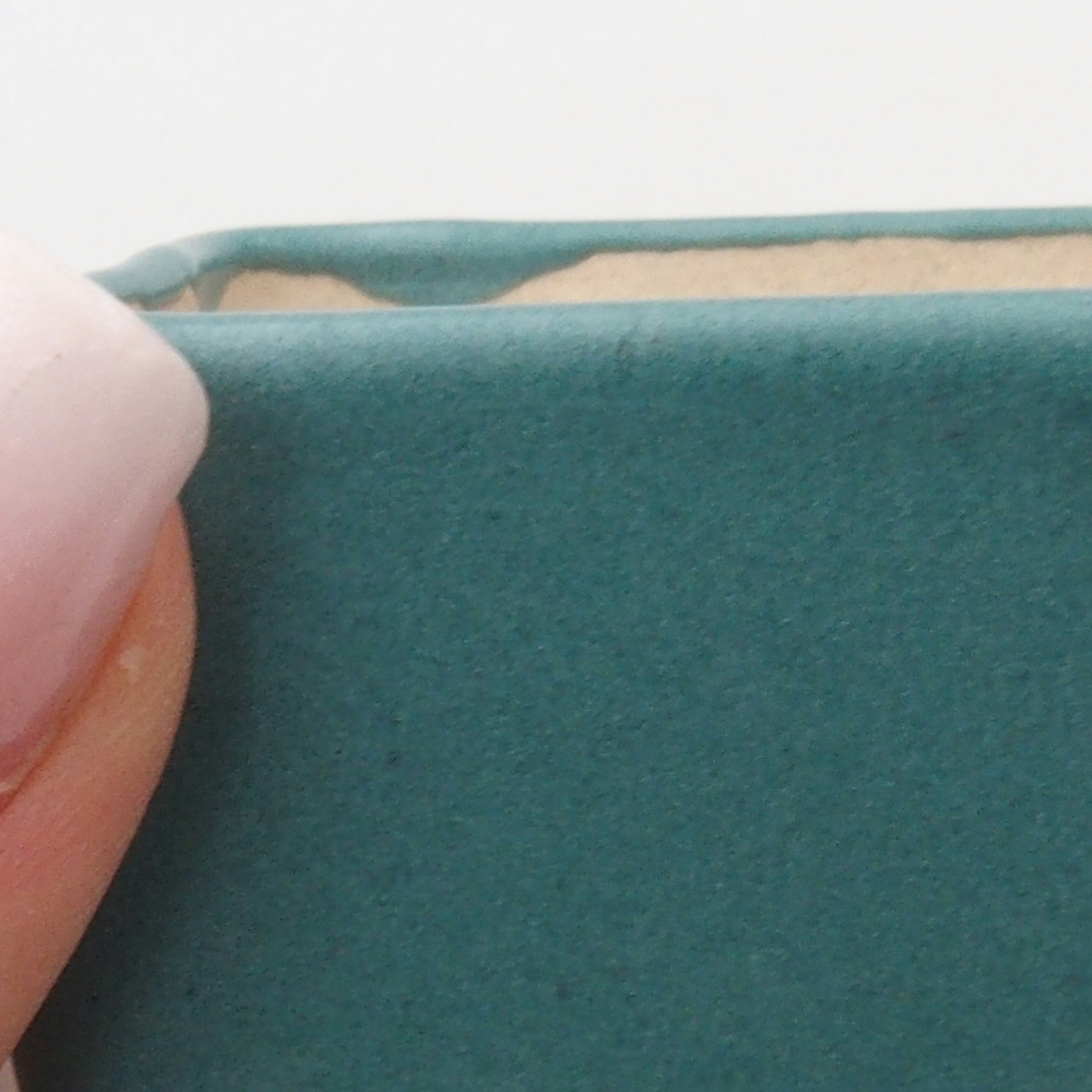 Cuenco bonsái de cerámica 6,5 x 5,5 x 4 cm, color azul