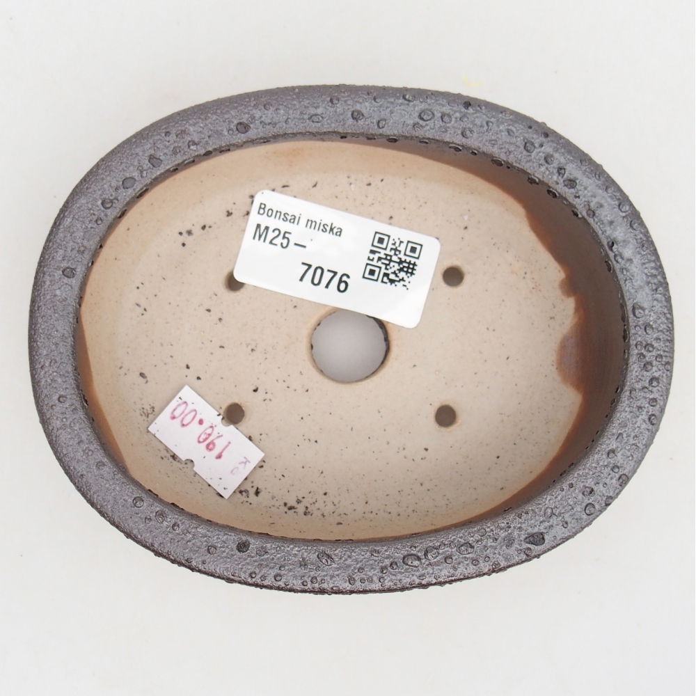 Cuenco bonsái de cerámica 12 x 9,5 x 3,5 cm, color metálico
