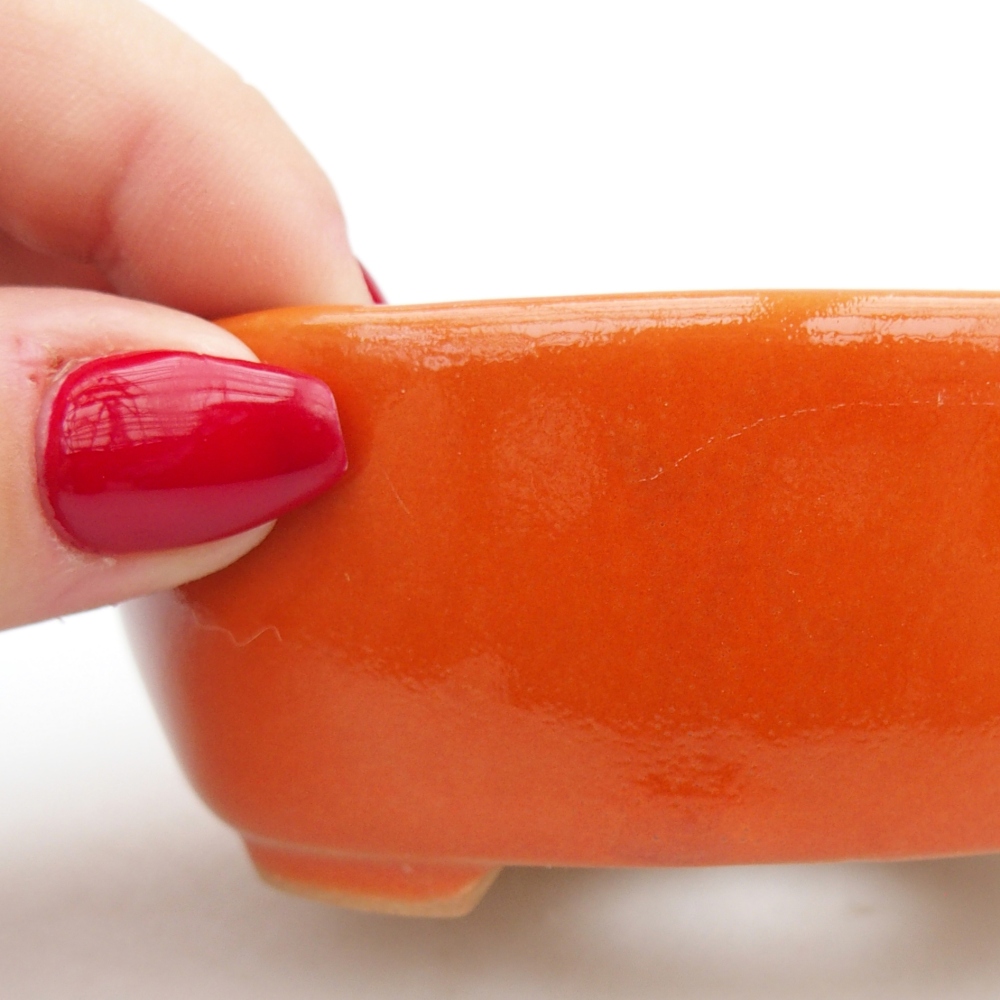 Cuenco bonsái de cerámica 9,5 x 7,5 x 3,5 cm, naranja