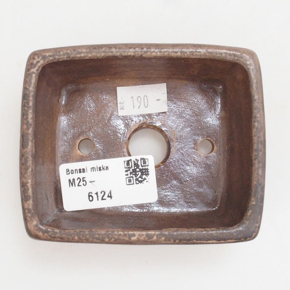 Cuenco bonsái de cerámica 10 x 8,5 x 4 cm, marrón