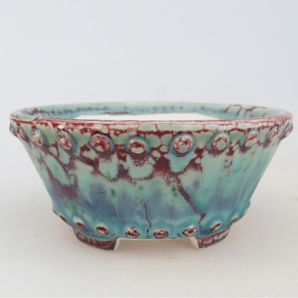 Cuenco bonsái de cerámica 10,5 x 10,5 x 5 cm, verde