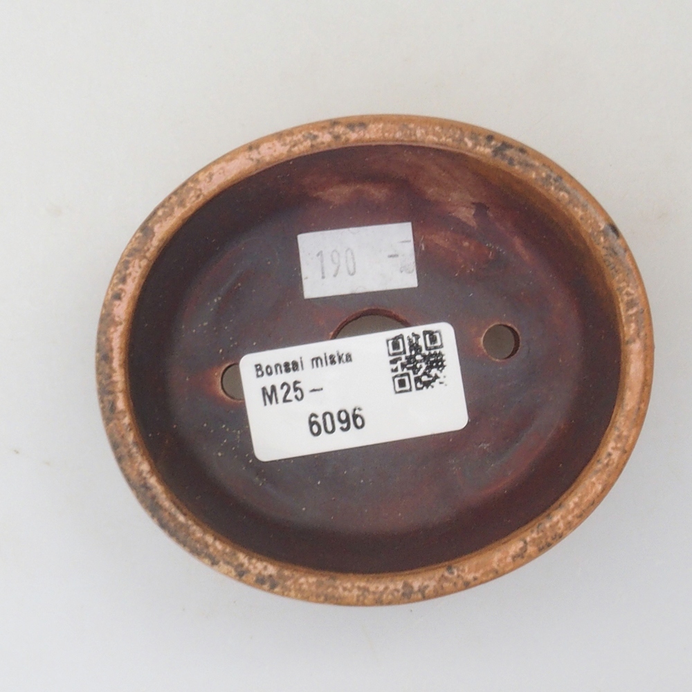 Cuenco bonsái de cerámica 10 x 8,5 x 4 cm, marrón