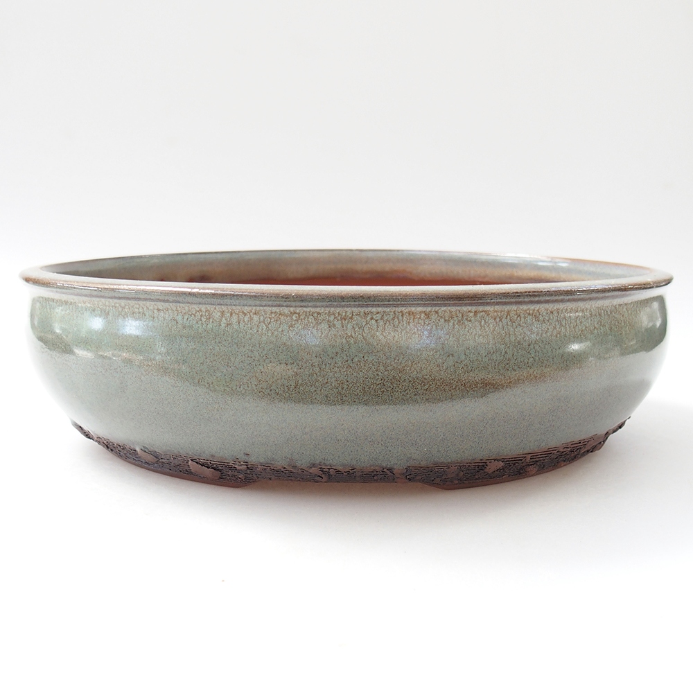 Cuenco bonsái de cerámica 24,5 x 24,5 x 6,5 cm, verde