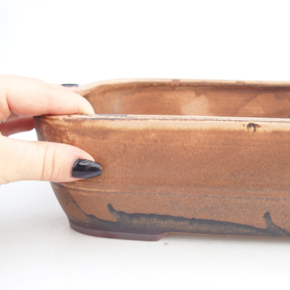 Cuenco bonsái de cerámica 28,5 x 21 x 7,5 cm, rosa