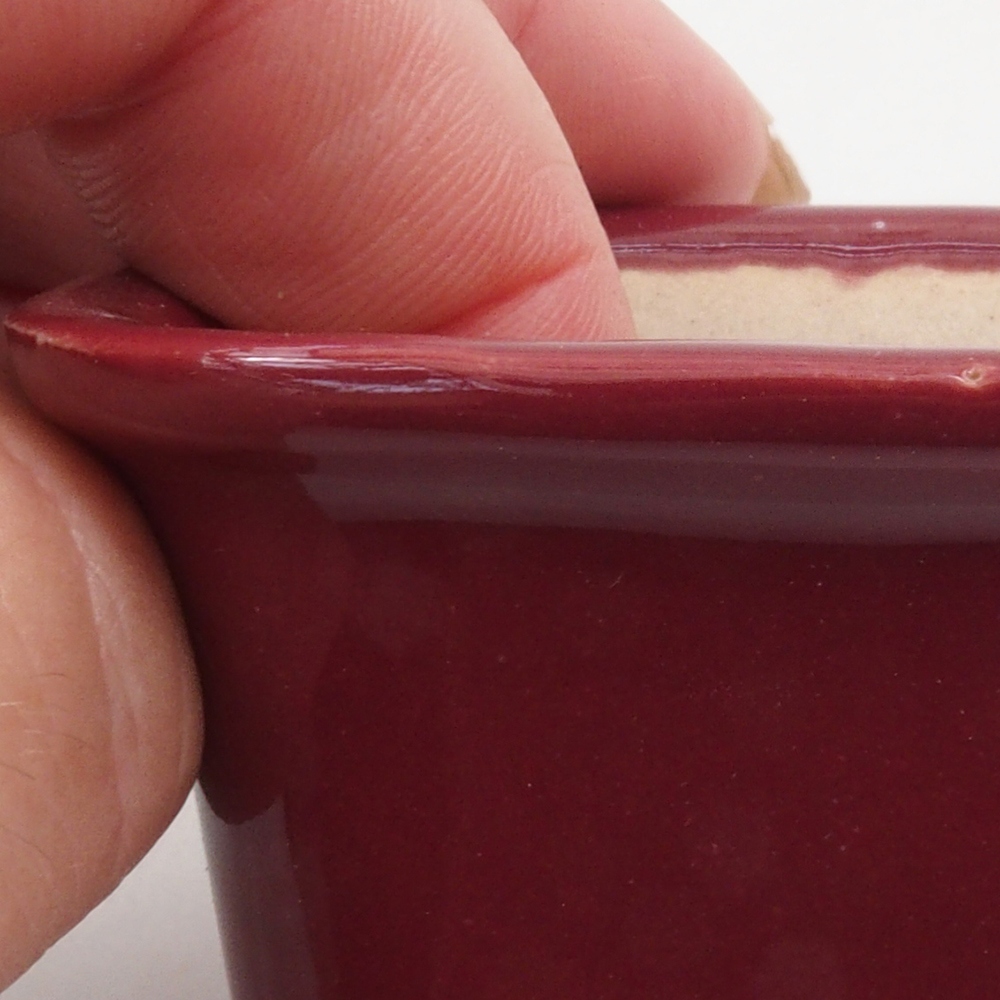 Cuenco mini bonsái 6 x 6 x 4,5 cm, burdeos