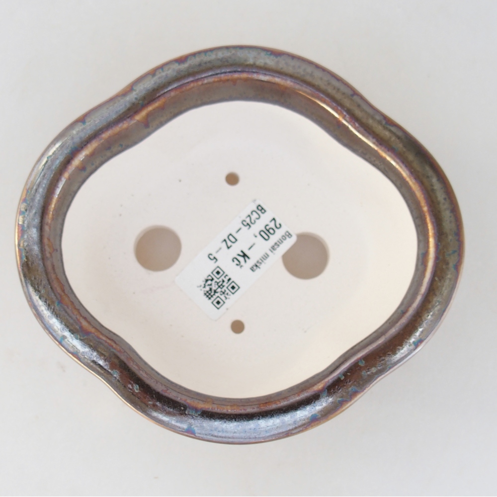 Cuenco bonsái de cerámica 13 x 12 x 5 cm, color dorado