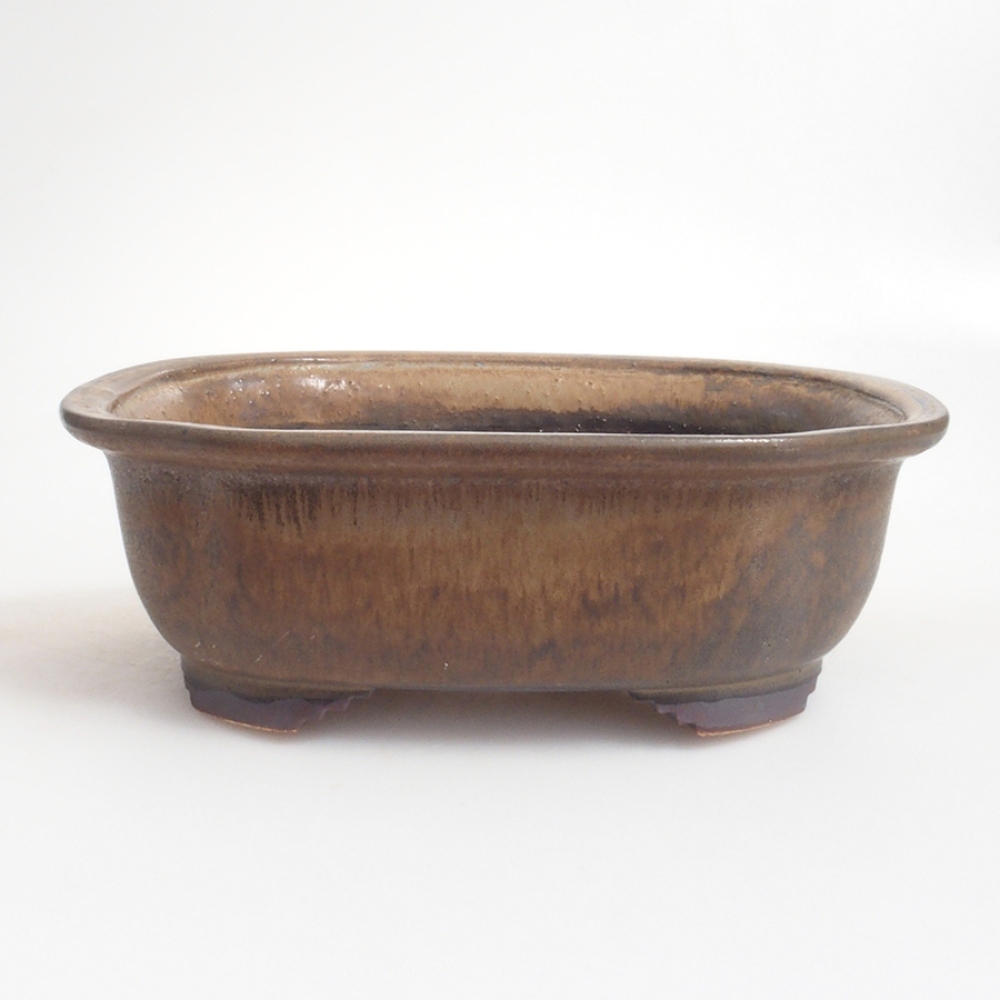 Cuenco bonsái de cerámica 10 x 8,5 x 4 cm, marrón