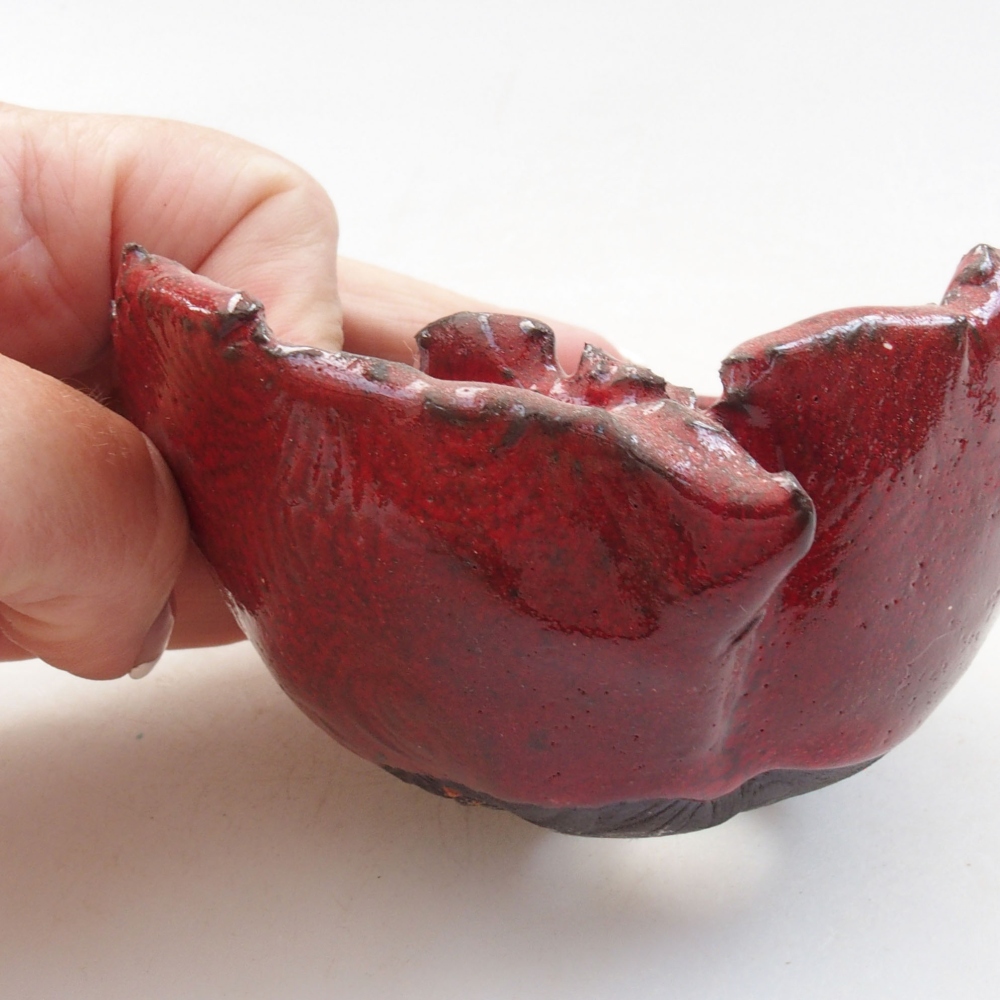 Concha de cerámica 9 x 8 x 5 cm , color rojo