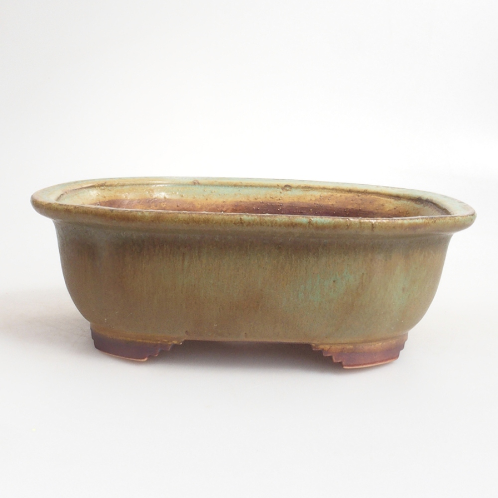 Cuenco bonsái de cerámica 10 x 8,5 x 4 cm, marrón