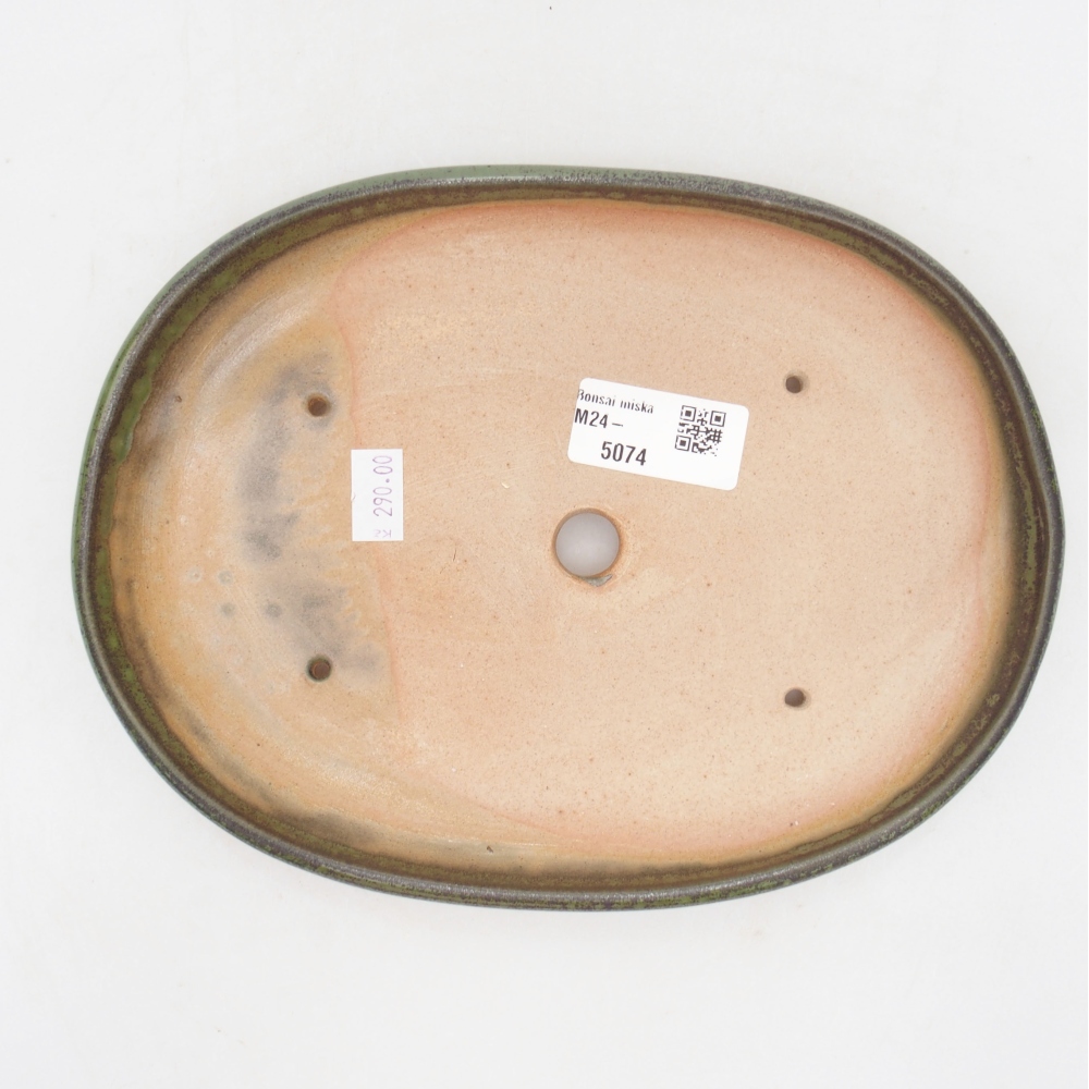 Cuenco bonsái de cerámica 22 x 16,5 x 3 cm, verde