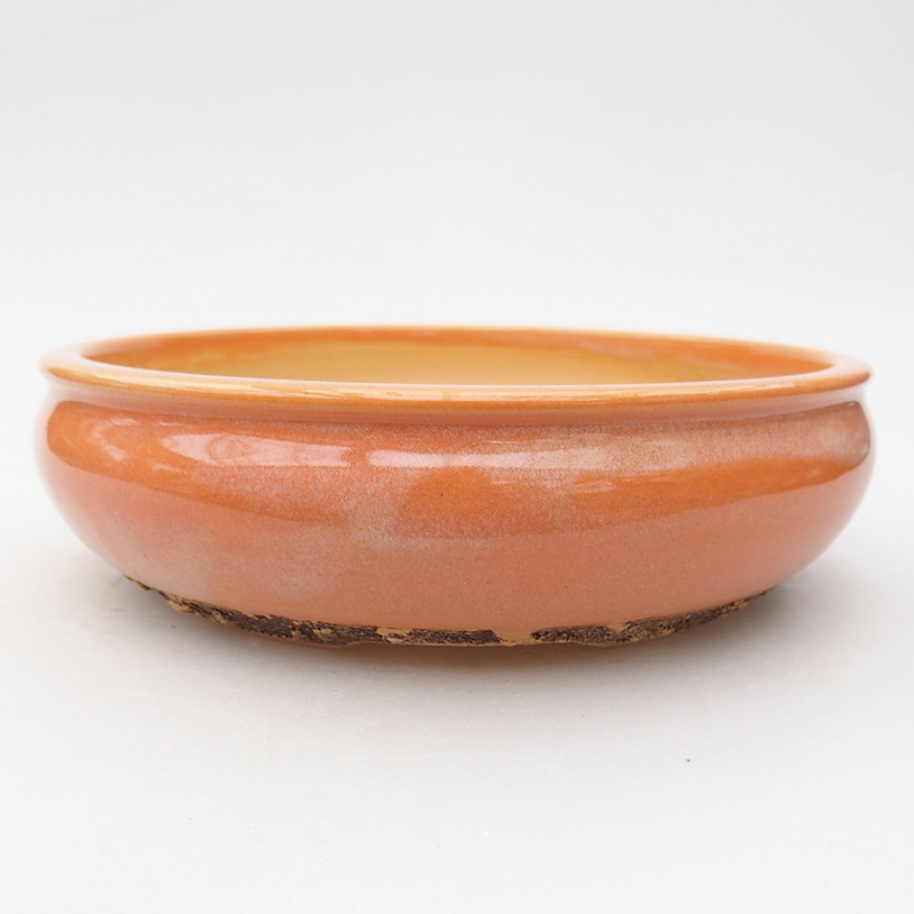Cuenco bonsái de cerámica 17,5 x 17,5 x 5 cm, naranja