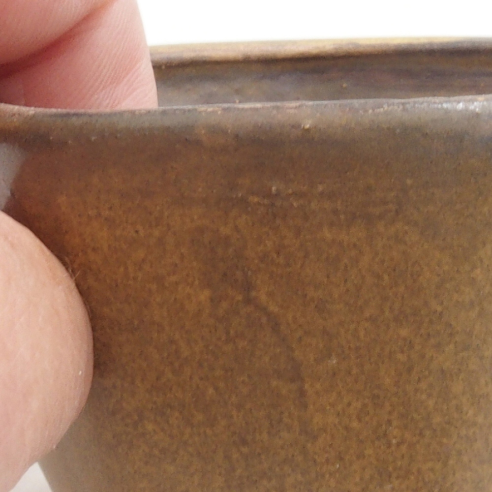 Cuenco bonsái de cerámica 10 x 8,5 x 4 cm, marrón