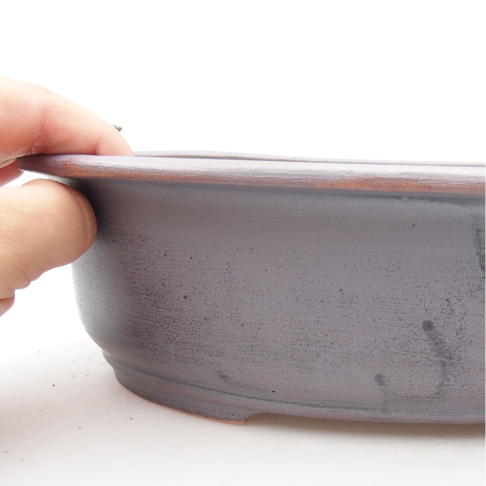 Cuenco bonsái de cerámica 23 x 19,5 x 7 cm, color metálico