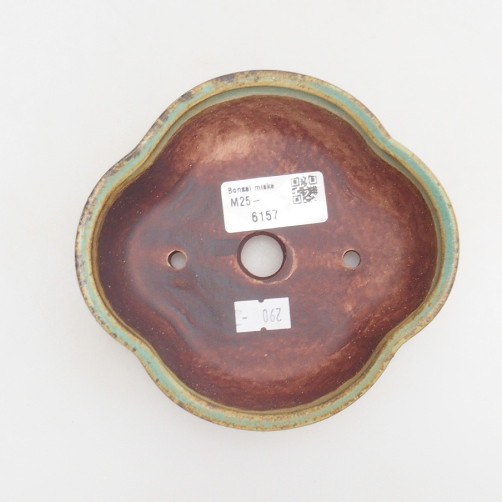 Cuenco bonsái de cerámica 10 x 8,5 x 4 cm, marrón