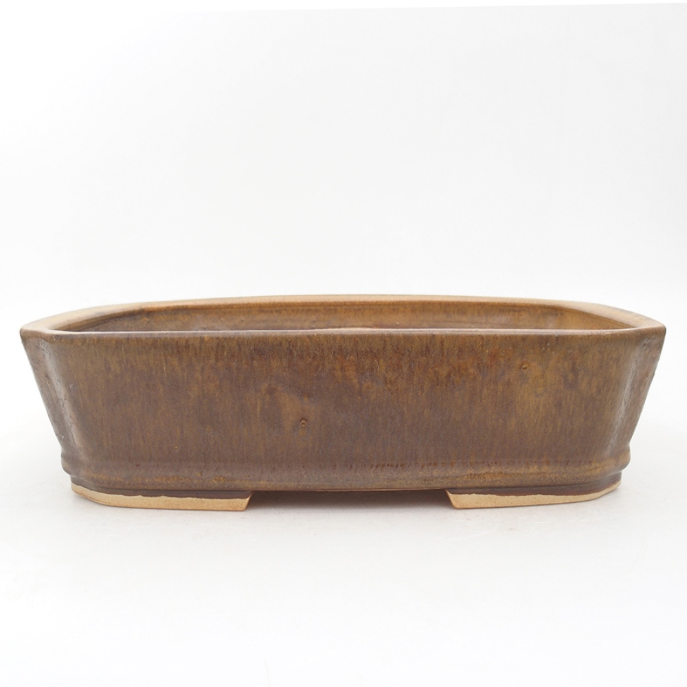 Cuenco bonsái de cerámica 24,5 x 21 x 6 cm, marrón