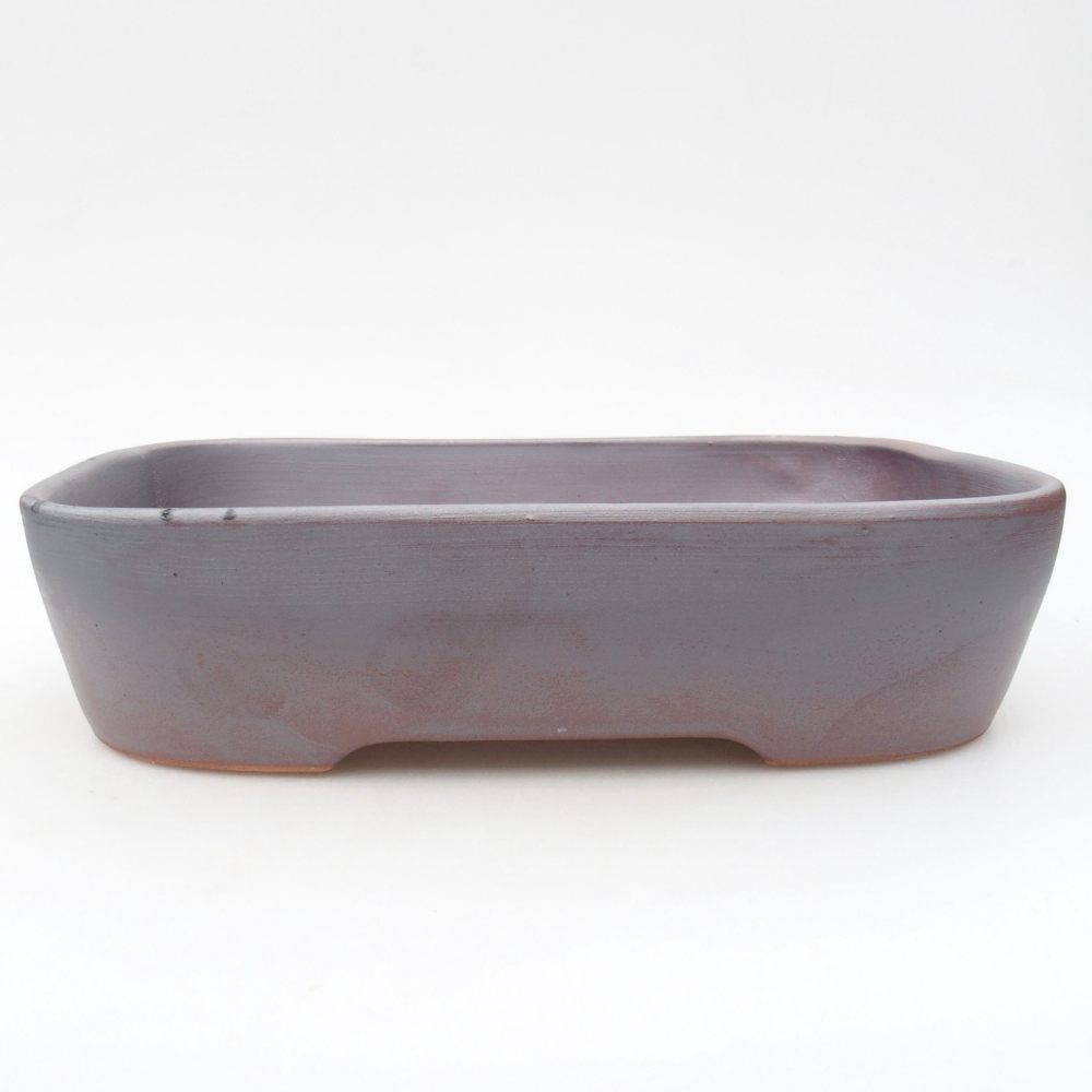 Cuenco bonsái de cerámica 23 x 17,5 x 5,5 cm, color metálico