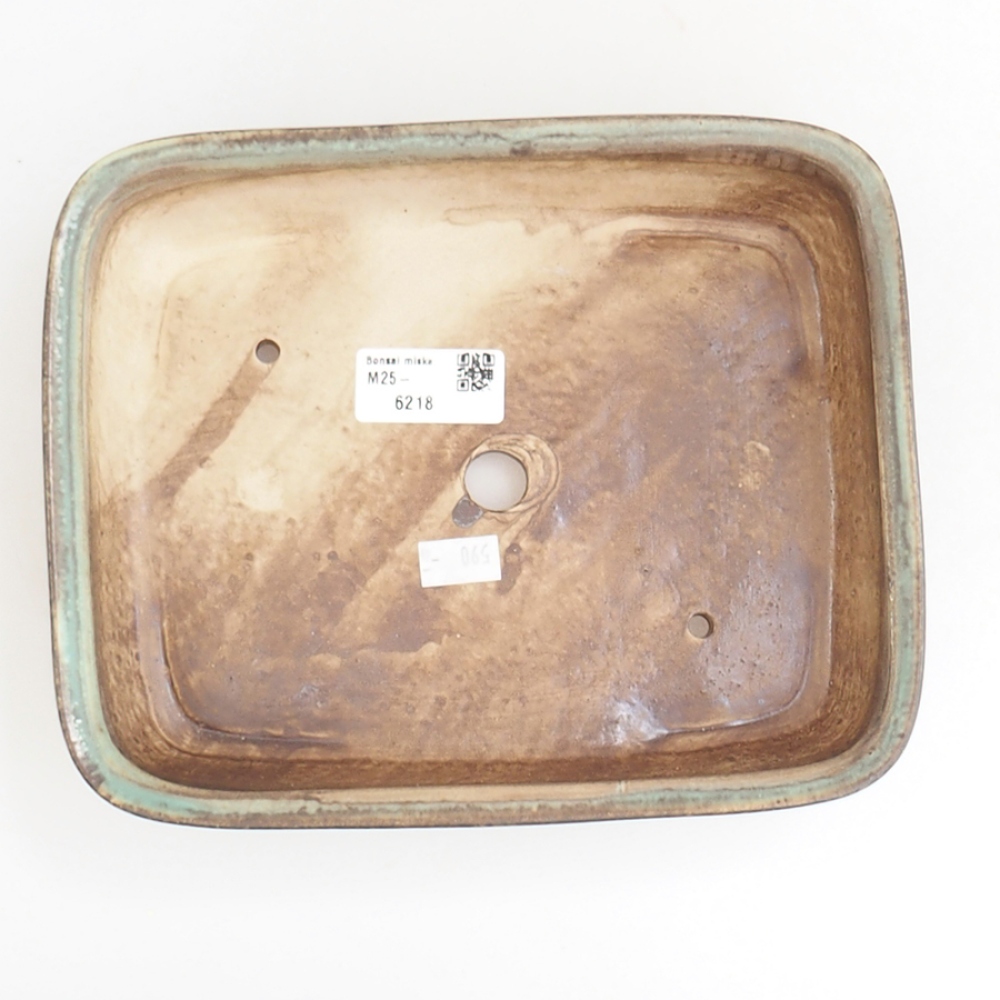 Cuenco bonsái de cerámica 21,5 x 17,5 x 5,5 cm, verde