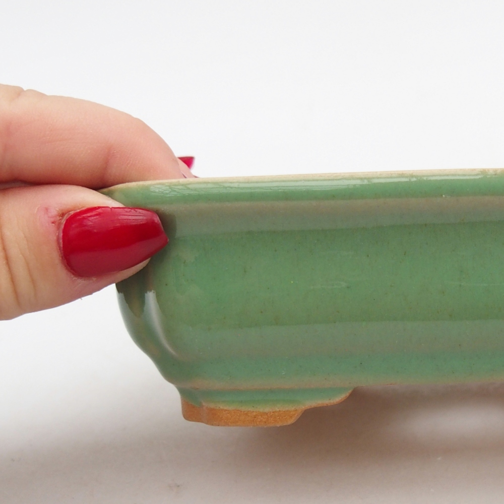 Cuenco bonsái de cerámica 14 x 11 x 4 cm, verde