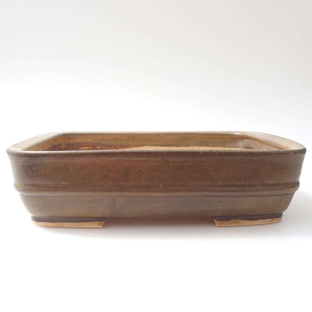 Cuenco bonsái de cerámica 22 x 19 x 5,5 cm, marrón