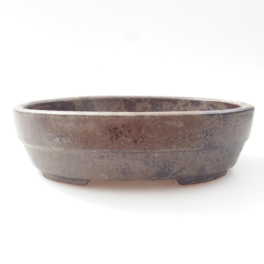 Cuenco bonsái de cerámica 13,5 x 10,5 x 3,5 cm, marrón