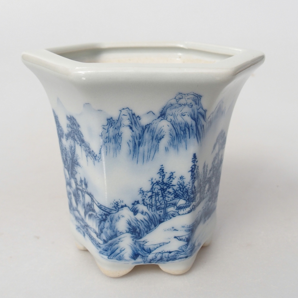 Cuenco bonsái de cerámica 10 x 9 x 9 cm, color blanco