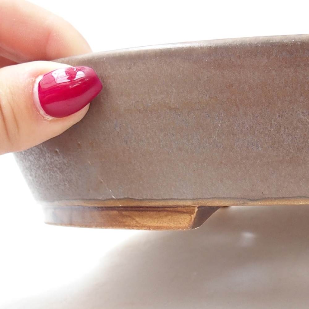 Cuenco bonsái de cerámica 20,5 x 18,5 x 4,5 cm, color azul