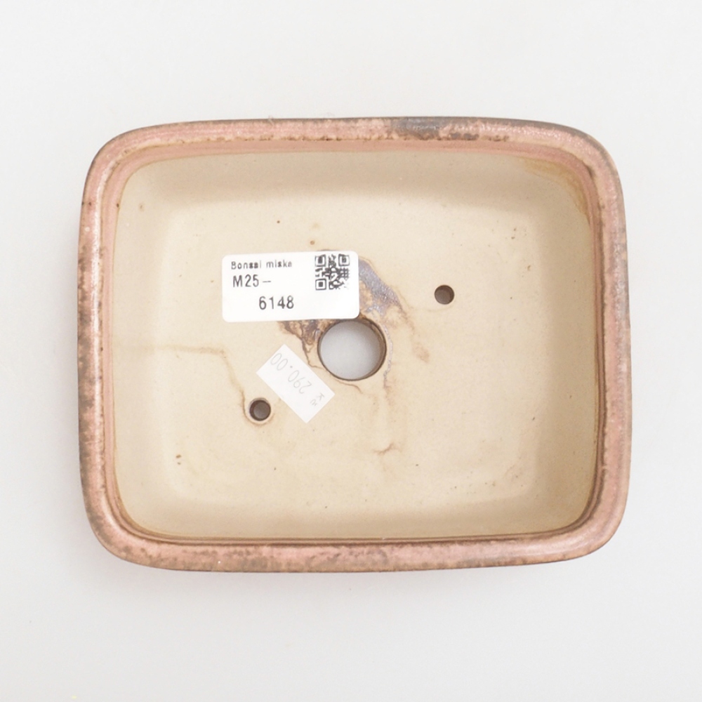 Cuenco bonsái de cerámica 10 x 8,5 x 4 cm, marrón